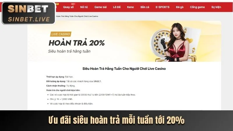 Thưởng nạp tiền VIP hàng tuần